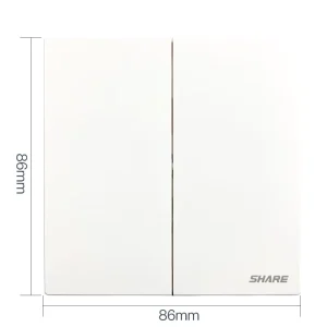 2 Gang Multi Way 10A 250V Electric Wall Switch PC 15 Year Warranty ISO9001 Certified Customizable