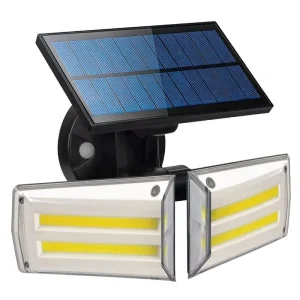 2-Head Rotatable Solar Sensor Garden Lights COB Waterproof 500LM 6000K Daylight Outdoor Wall Lights