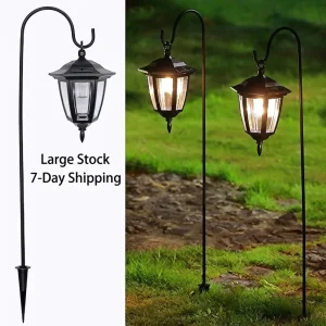 2 Pack Hanging Solar Lights Waterproof Garden Lights with Shepherd Hooks Landscape Lighting for Lawn Patio Yard Pathway Driveway