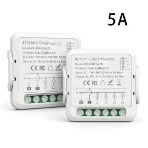 2 Pack Multi-Channel 5A Zigbee Smart Switch for LED Lights and Low-Watt Devices