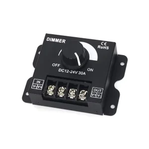 2 in 1 LED Dimmer Switch 12V 24V 30A 360W Adjustable Voltage Regulator Brightness Controller for 5050 LED Strip Light