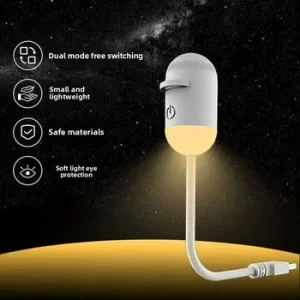 2-in-1 Projector Night Light 360-Degree Adjustable Portable USB Plastic Starry Sky Lamp