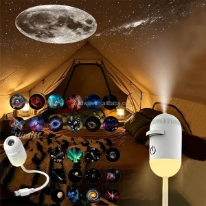 2-in-1 USB Galaxy Projector Night Light with Star LED Wall Lamp for Kids and Adults