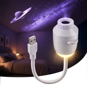2 in 1 USB LED Galaxy Projector & Soft Night Light Portable ABS Car Interior Starry Sky Moon Saturn Ceiling Projection Lamp