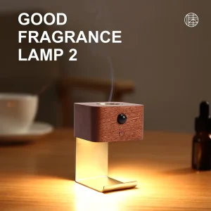 2-in-1 White Wooden Motion Sensor LED Night Light and Aroma Lamp