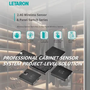 2.4G Wireless Lighting Control System for Furniture USB-C Rechargeable PIR Wave Door Sensor