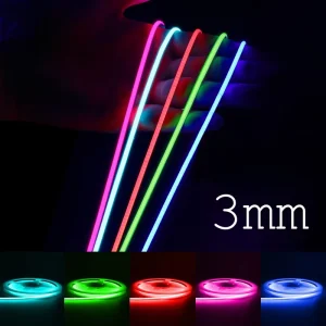 2.7mm Ultra Thin DC 5V 12V IP20 Rated Colorful COB LED Strip Lights with CRI90 Dimmable Feature and Decorative Lighting