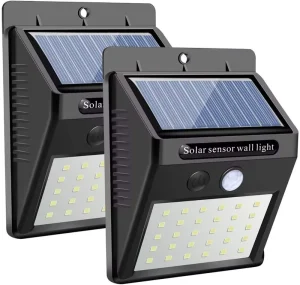 20 30 40 LED Motion Sensor Solar Wall Lights Security Solar Wall Lamp Outside Waterproof Lights for Garden Yard