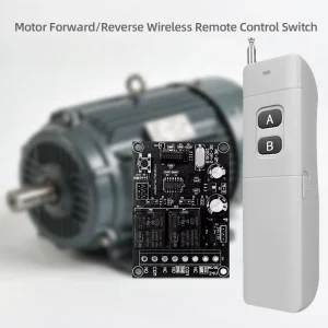 2000m Wireless RF Remote Control and Receiver Kit for Motor Reversing and Electric Garage Doors, AC/DC 12/24V
