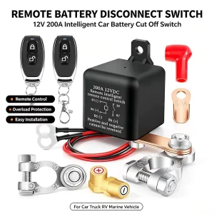 200A 12V Wireless Remote Battery Disconnect Relay Switch for Car, RV, Marine Boat, Yacht