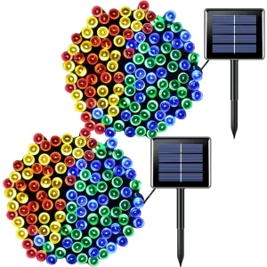 200LED 300LED Waterproof Solar Christmas Lights White Fairy LED String Light for Outdoor Garden House Lighting 8 Models