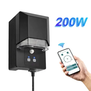 200W Wifi BT Smart Landscape Lighting Transformers 2 Independent Zones Overload Protection for Outdoor Low Voltage Lighting