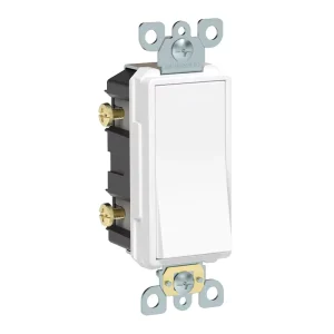 20A AC Quiet Single Pole/3 Way Decorator Wall Light Switch White 120-277 VAC UL Listed Rocker Switch On-Off