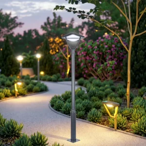 20W & 30W Solar Powered UFO Street Light IP67 LED Outdoor Garden Decorative Lamp Pole 220V Exterior Decorative Lights