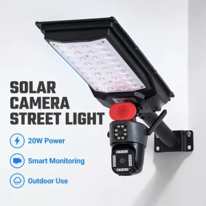 20W IP65 Waterproof Solar Smart Street Light with Remote Control, Dusk-to-Dawn Sensor and LED Road Lamp