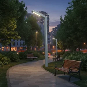 20W LED IP65 Landscape Bollard Light Solar Street Garden Lights Outdoor Lawn Pathway Lighting Lamp
