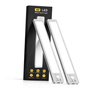 20cm 24cm 30cm Rechargeable Motion Sensor Cabinet Light, 2-Pack, 5-Level Dimming, Magnetic