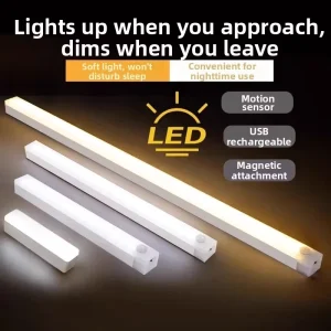 20cm USB Rechargeable Dimmable LED Cabinet Night Light with Motion Sensor