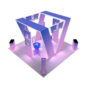 20x20ft Custom Portable Full Color Aluminum Light Box Backlit Display Trade Show Booth Exhibition with Easy Assembly