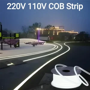 220V/110V Silicone COB LED Strip Light, 20m/30m, 240 LEDs/m, Waterproof Outdoor Light for Garden and Villa