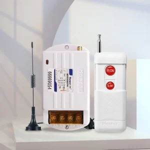 220V 40A Learning-Code RF Wireless Remote Control Switch for Water Pumps and Household Lamps White ABS