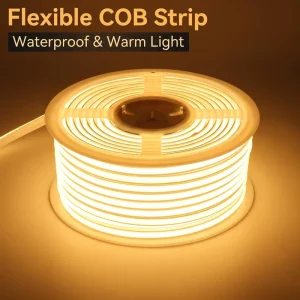 220V COB LED Strip Light 288 LEDs IP67 100m Continuous Run 950lm 3000K 4000K 6000K
