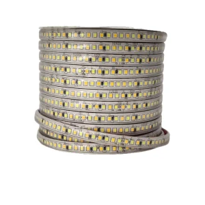 220V Two Color Dimming LED Strip CCT Tunable 3000K 4000K 6500K 192 LEDs m IP65 Waterproof Silicone Sleeve for Aluminum Channel