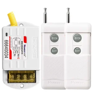 220V Wireless Remote Control Switch, 10A, 1000m Range, IP11, for Electric Lights, Fans, and Water Pumps