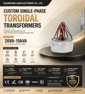 230V Input 36V Output LED Lighting Toroidal Power Transformer Single-Phase OEM