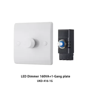 230V Rotary Dimmer Switch for Home & Office Compatible with Dimmable LED Bulbs & Halogen Lamps Smooth Fading Control