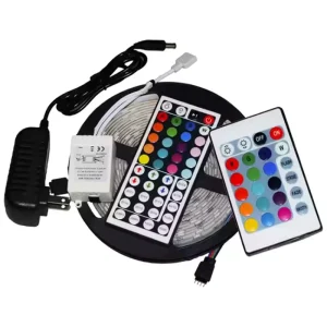 24 Key 44 Key 5M 12v RGB LED Strip Light TV Background IP65 Rating Remote Controlled Flexible SMD 5050 Smart Home Light