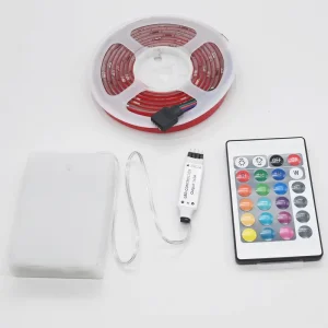 24-Key Remote RGB LED Strip Lights 1m/2m Battery Powered IP65 TV Backlight