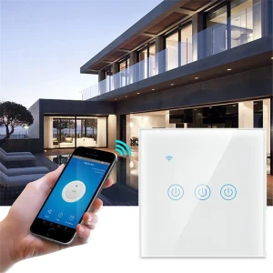 240V 10A EU/UK WiFi Smart Switch Panel 3-Gang Wireless Touch Wall Light Switch