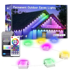 24V 15M RGB IP67 Waterproof PVC Outdoor Smart LED Point Lights with App Control, DIY Modes, Holiday Decor
