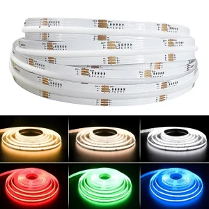 24V 21W/m 840 LEDs/m 720 LEDs/m RGBCW RGBCCT RGB CCT COB LED Strip Light 12mm Dotless Self-Adhesive Flexible Tira LED COB