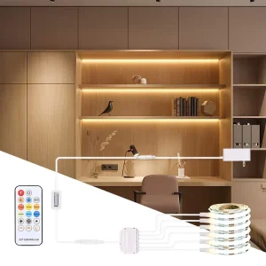 24V 4m 6m COB Cabinet Light Kit with Junction Box Controller Remote Parallel Dimming for Wardrobe