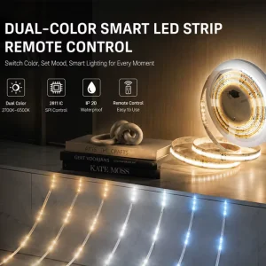 24V 576leds m Dual Color IC Running Water LED Strip 10MM PCB Width High Density Flexible Linear Light for Indoor Decoration