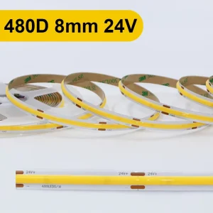 24V High Brightness COB LED Strip 480 LEDs M 10.5W 8mm IP20 CRI90 Single Color