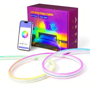 24V IP65 PVC 32.8ft/10M Flexible RGB Smart LED Neon Strip Light for Hotel Use