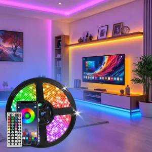 24V RGB LED Strip 20m with App Control 4848 Chip Plastic Single Roll