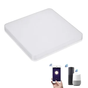 24W Smart WiFi Voice-Controlled Surface-Mounted Square Slim LED Ceiling Light for Kitchen Living Room Bedroom