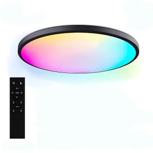 24W WiFi Smart LED Ceiling Light A19 RGB Full Color Dimmable Voice App Control AC Power
