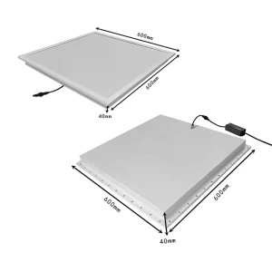 25W 60W Selectable IP65 Waterproof LED Panel Light Field Adjustable Wattage & CCT Surface Mounted for Garage Workshop Corridor