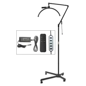 26 Inch 360 Degree LED Half Moon Nail Lamp Floor Stand Beauty Salon Lamp for Lash Face Body Head Eyes Hands