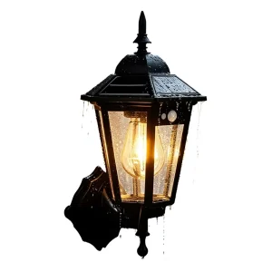 26-inch Solar-Powered Human-Sensing Pavilion-Style Wall Lamp for Garden Outdoor Courtyard Corridor Walkway Villa Decorative