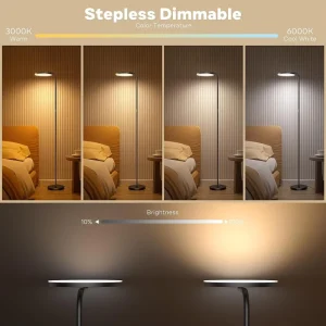 2700-6500K 32W Electric Floor Lamp for Bedroom and Living Room Infinitely Adjustable Color Lamp Head Rotates