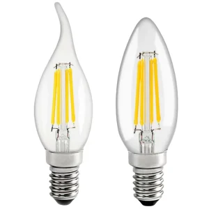2700K 4000K 6000K Chandelier Light Bulb Warm White 2W 4W C35 Edison Candle Bulbs AC220V Candelabra Lights E14 LED Filament Light