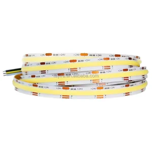 2700K-6500K 576 LEDs/m 10W+10W/m 24V COB 10mm CCT Smart Tunable Flexible LED Strip