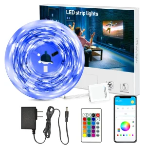 2835 RGB LED Strip Light 15M for Blue Tooth Control 24 Key Remote for Home Decor Copper Lamp Body App Control Mode