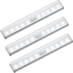 2W 10-LED Indoor Aluminum PIR Motion Sensor Furniture Cabinet Light Strip